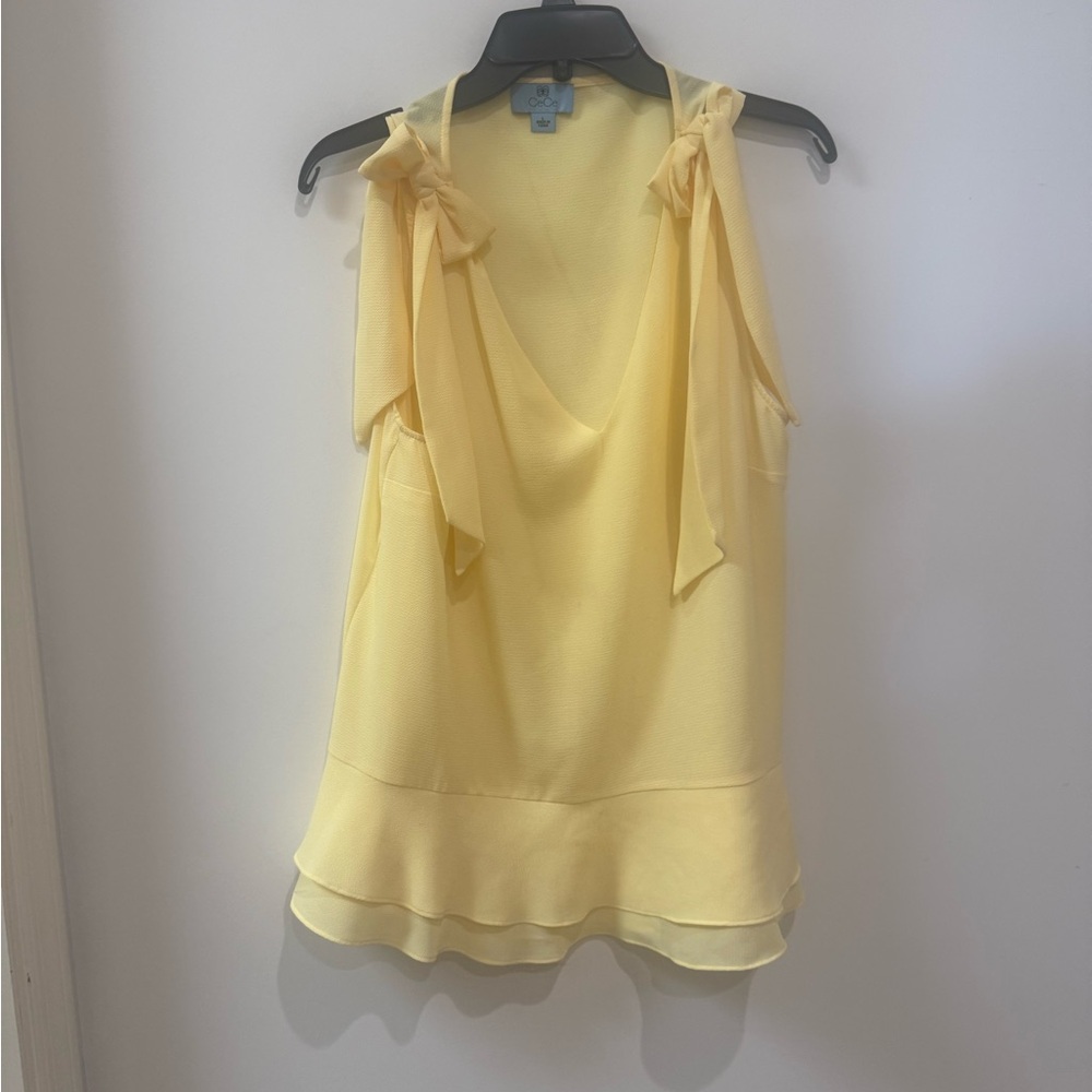 CeCe Light Yellow Sleeveless Blouse